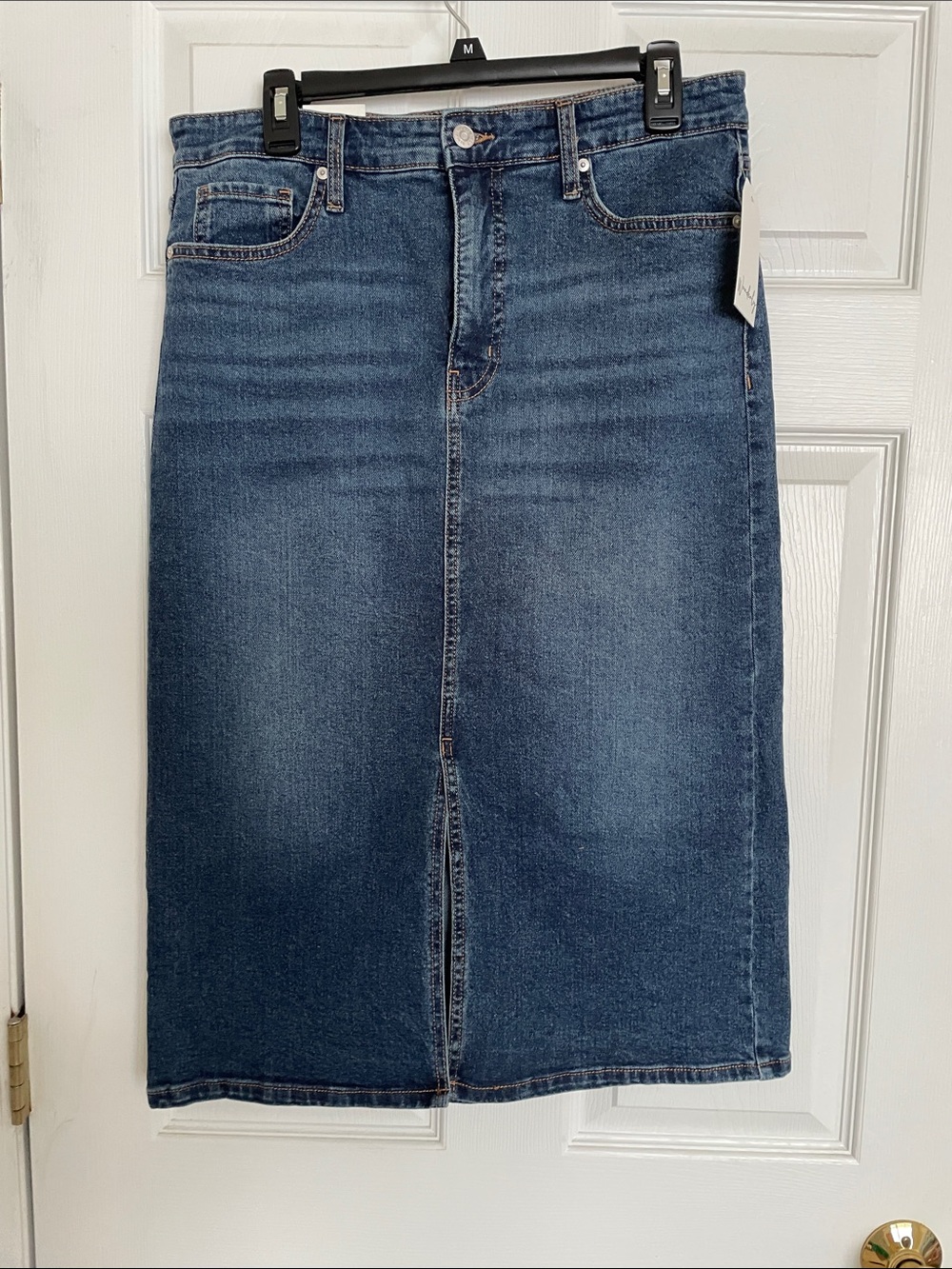 Wonder high rise denim skirt, size 10